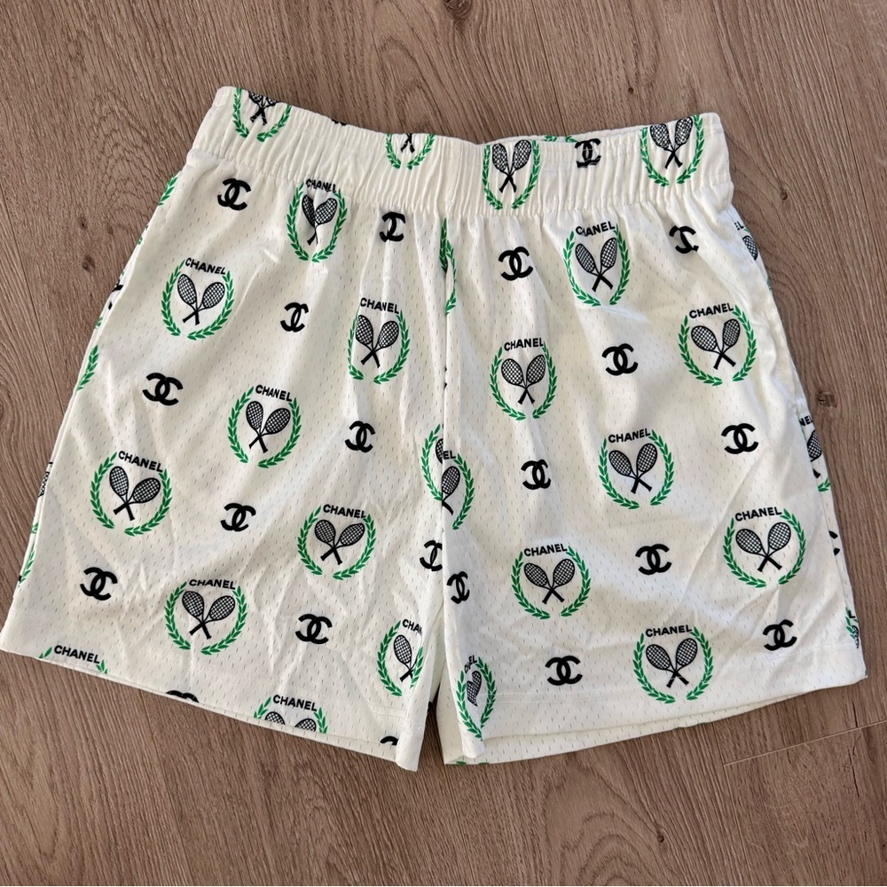 Bravest Studios x Chanel Tennis Logo Shorts in White